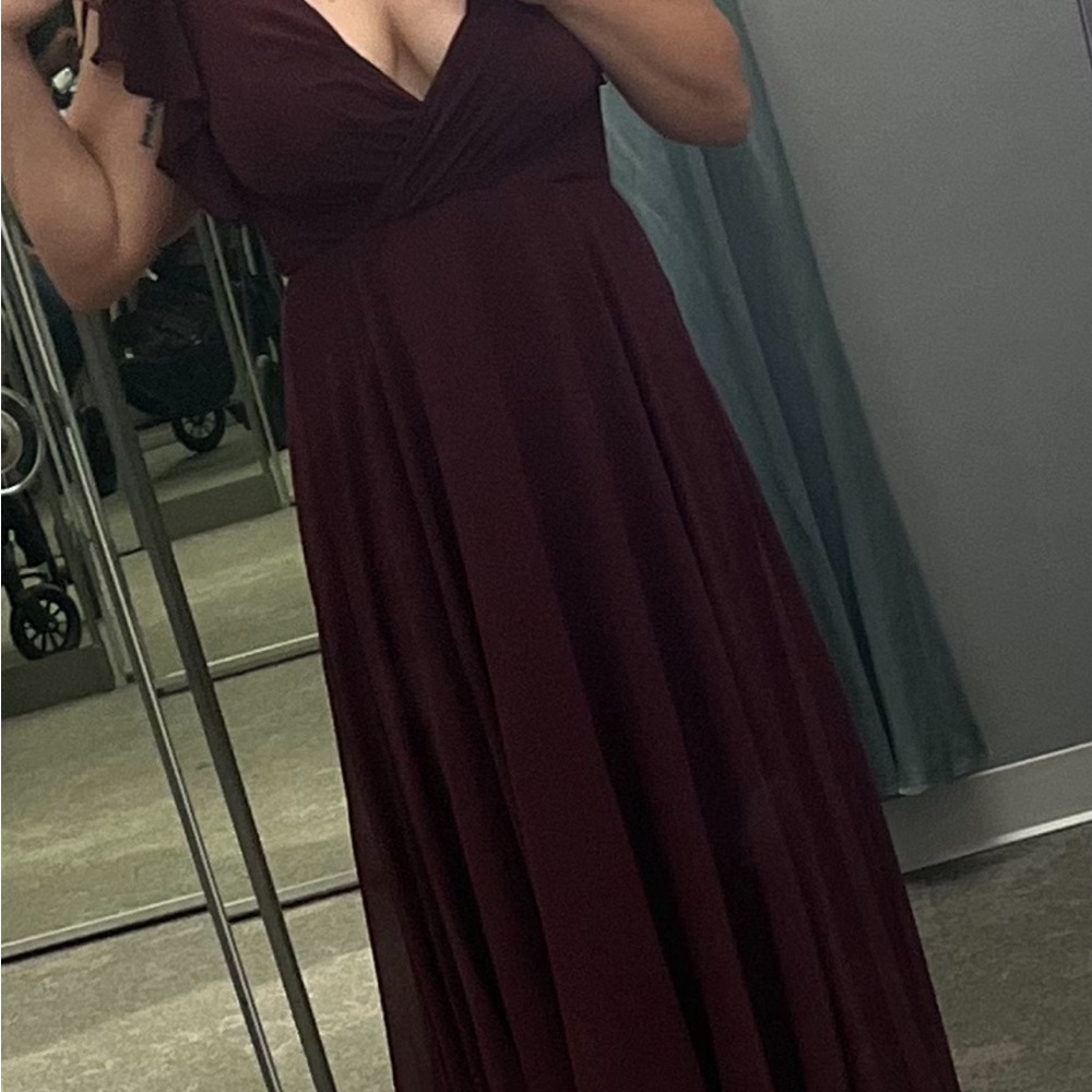 Elegant Burgundy Evening Gown